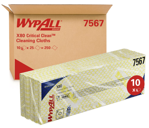 WypAll® X80 Critical Clean Cloths HACCP Colours (10 bags x 25 sheets)