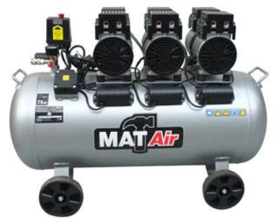 AIR3050- COMPRESSOR MATAIR 100LT OIL-LESS (SILENT 75db)