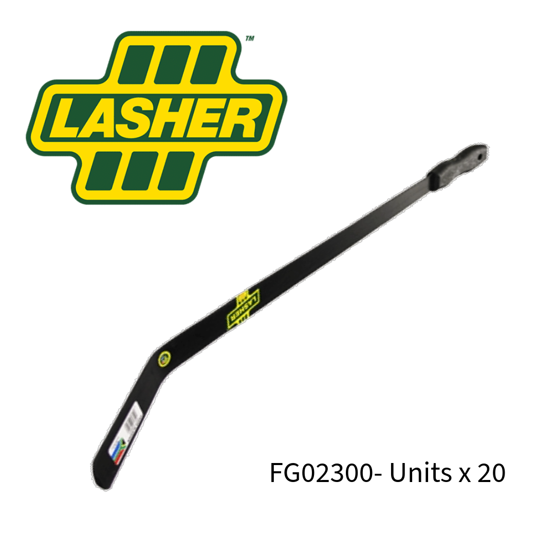 Lasher grass slasher with poly handle and carbon steel blade. Orbit Industrial sells them in bulk quantities to spaza shpos , resellers and tenders