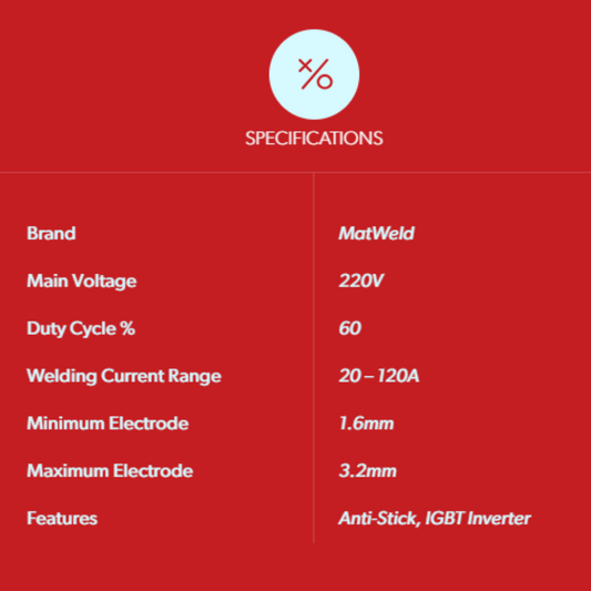 Matweld 120A Inverter DC ARC Welder- MATR199