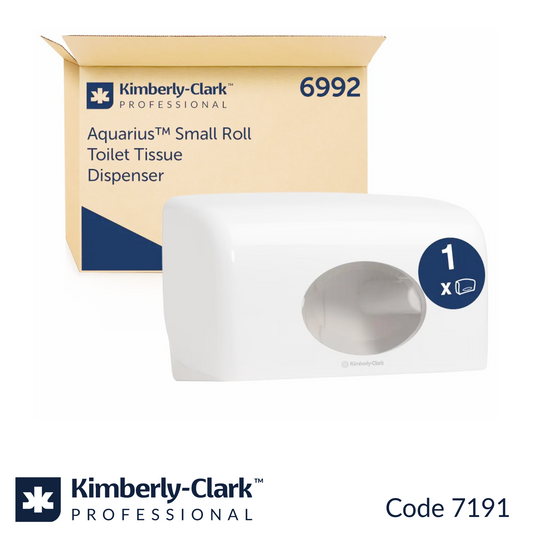 6992 Aquarius Small Roll Twin Toilet Roll Dispenser | White