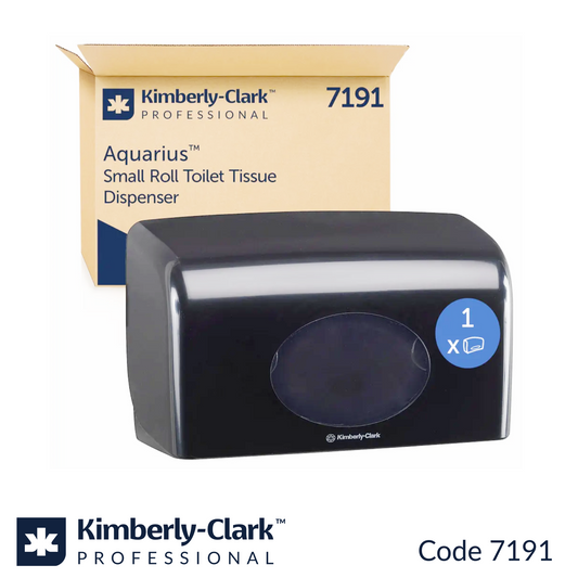 7191 Aquarius Small Roll Twin Toilet Roll Dispenser | Black
