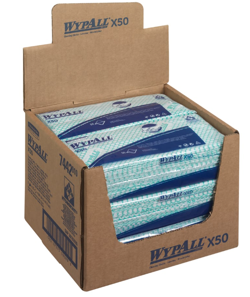 7442 Wypall X50 Cleaning Cloths Green (6x 50 sheets)