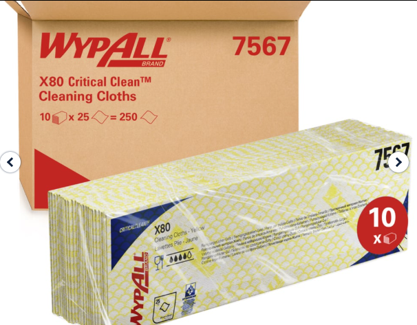 WypAll® X80 Critical Clean Cloths HACCP Colours (10 bags x 25 sheets)