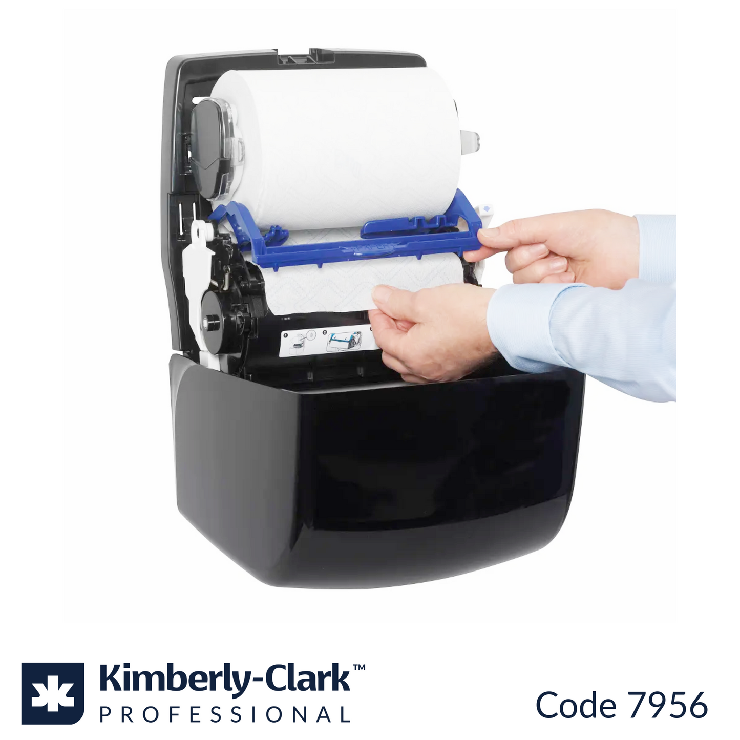 7956 Aquarius Slimroll Rolled Hand Towel Dispenser Black