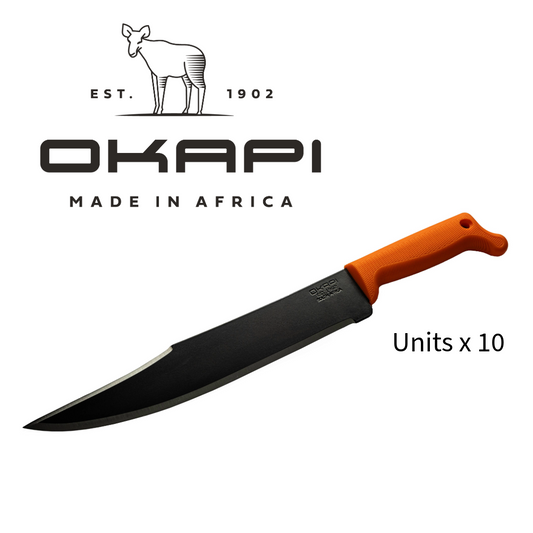 Okapi Bowie Machete | 305mm | Orange Handle | Bulk 10-Pack