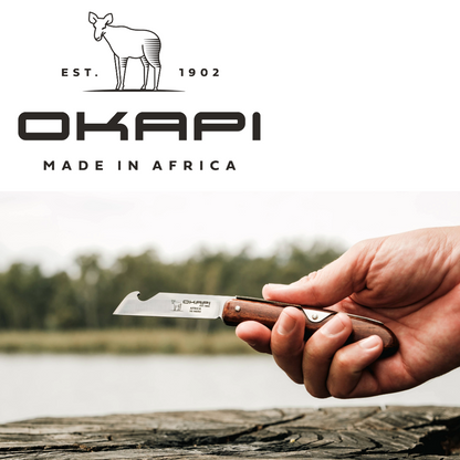 Okapi Biltong & Beer Knife - Wood Veneer Handle (Bulk 10-Pack)