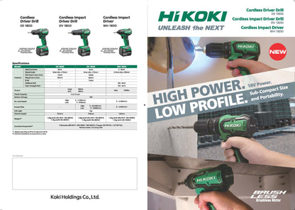 Hikoki 18V Impact Drill 55nM with 13MM keyless chuck (SET)