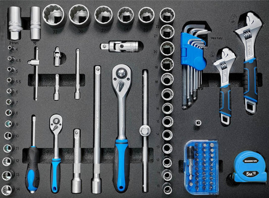 KENGUY 155Pcs Tool trolley with foam inserts (Kennedy tools)