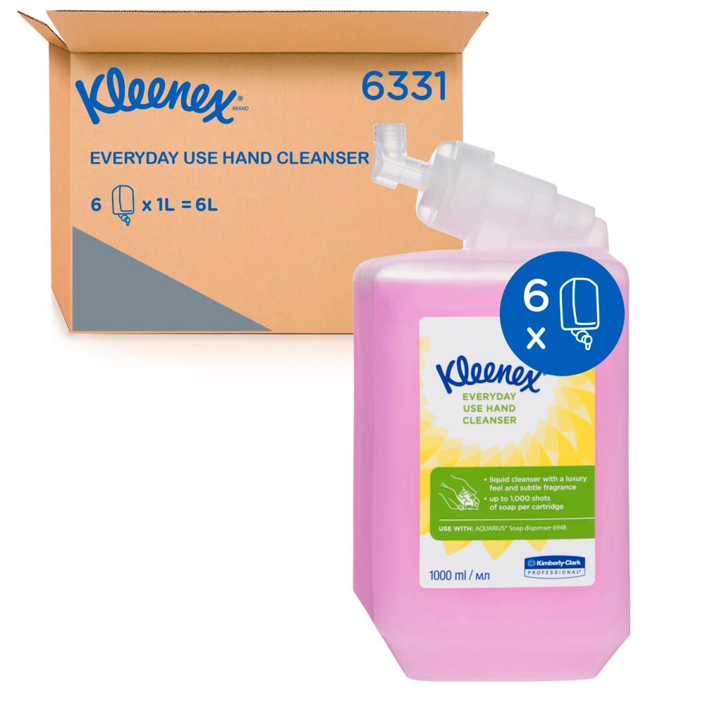 Kleenex 6331 pink liquid hand soap 1000 shots aloe vera 1 litre 6 pack South Africa Orbit Industrial