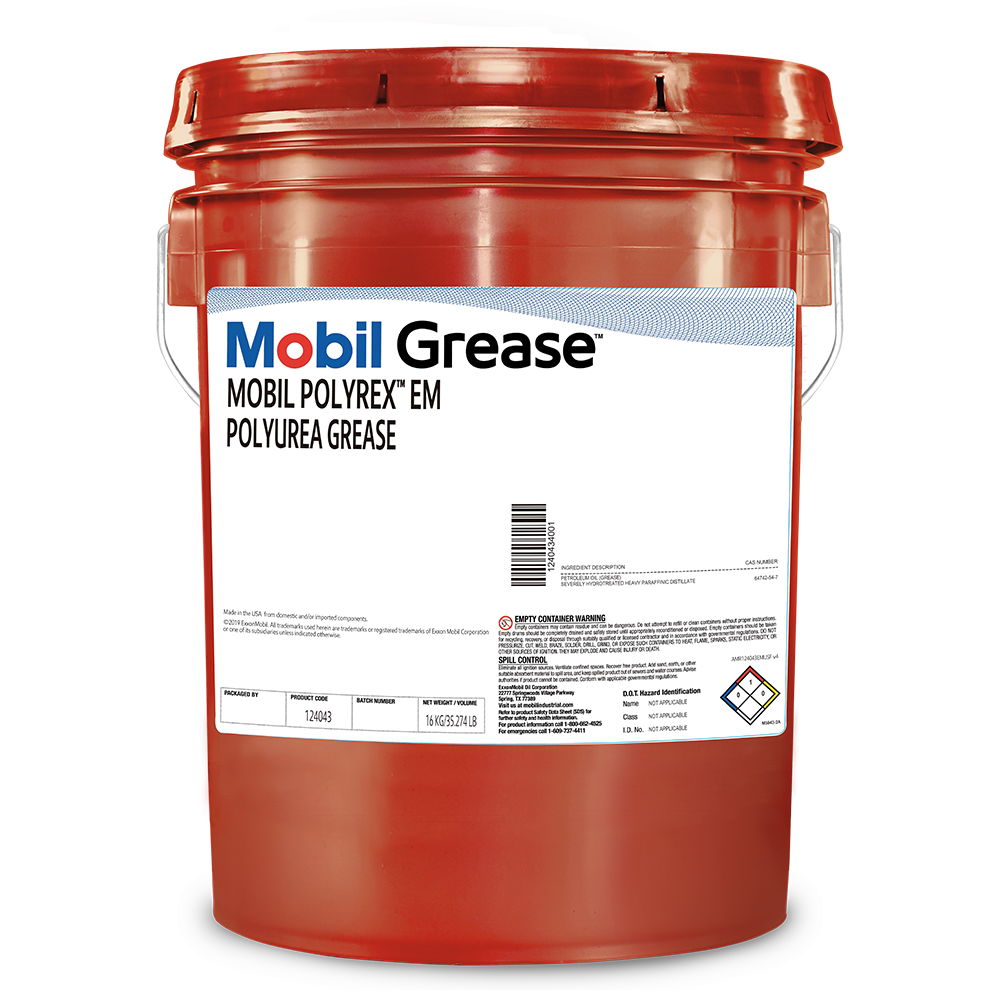 Mobil Polyrex EM electric motor grease 16kg polyurea South Africa Orbit Industrial