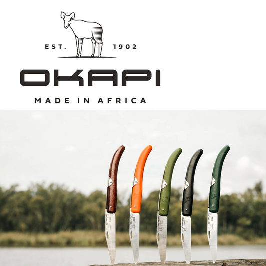 Okapi Folding Knife- Wood Veneer- S/Steel Blade (Bulk 10-Pack)