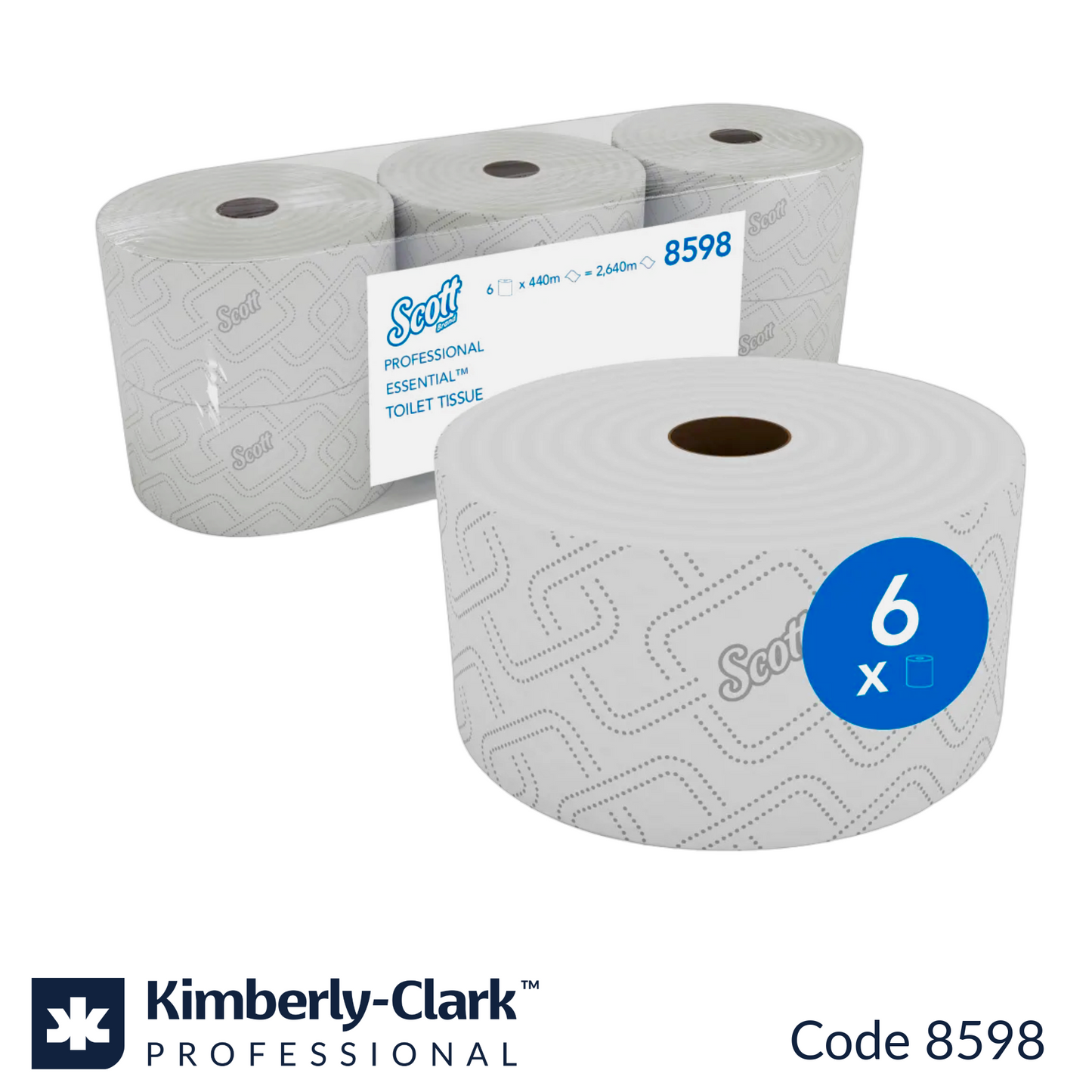 Scott Essential 8598 jumbo toilet tissue 6 pack FSC certified made in South Africa
