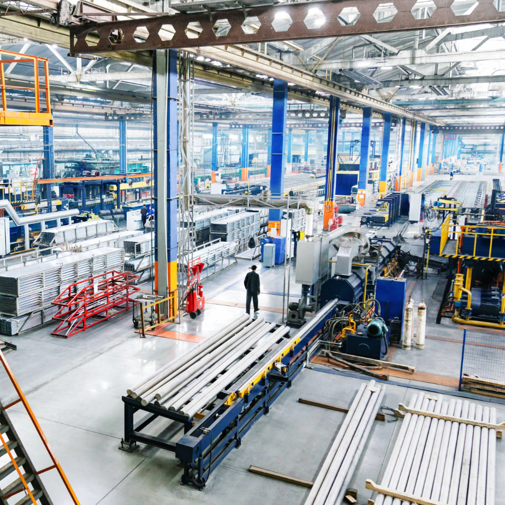 modern industrial manufacturing plant with high quality equipment representing trusted industrial brands