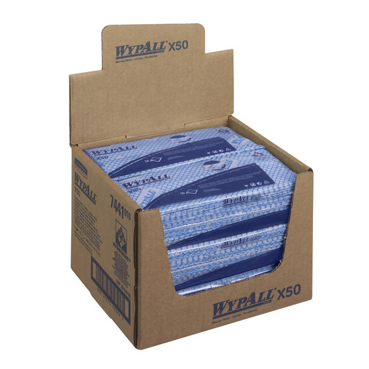 7441 Wypall X50 Non-Woven Cleaning Cloths BLUE  (6x 50 sheets)