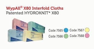 7567 Wypall X80 YELLOW Cleaning Cloth interfold (10 bags x 25 sheets)